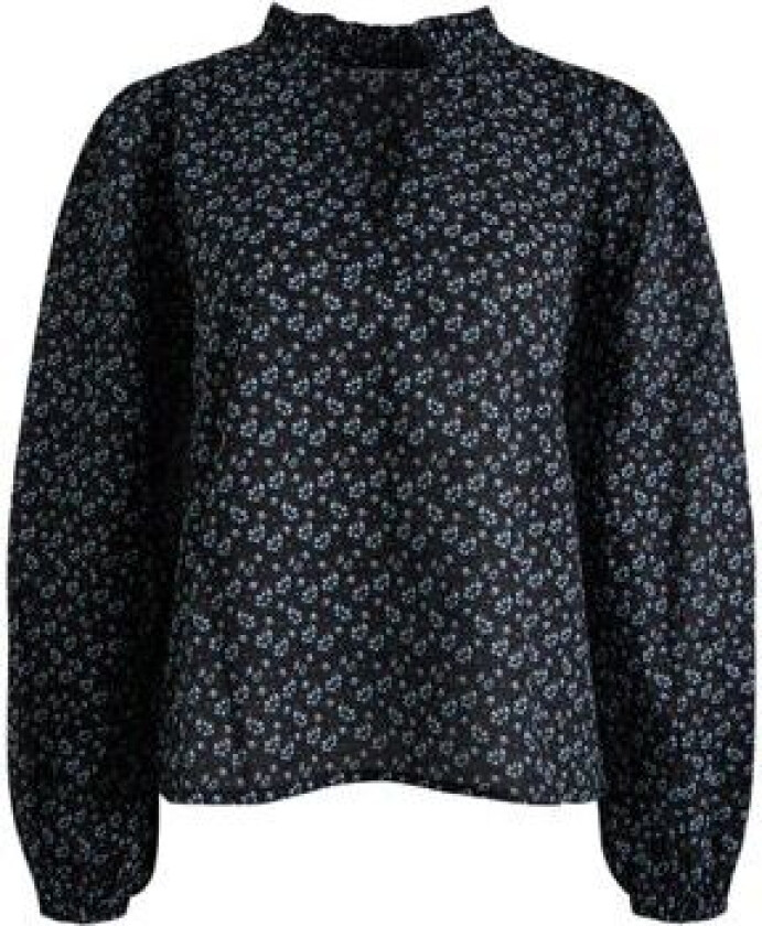 Karro Blouse - Black Lupin Print S