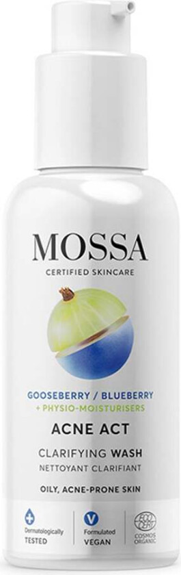 MOSSA ACNE ACT Claryfing wash, 140 ml MOSSA Ansiktsrengjøring