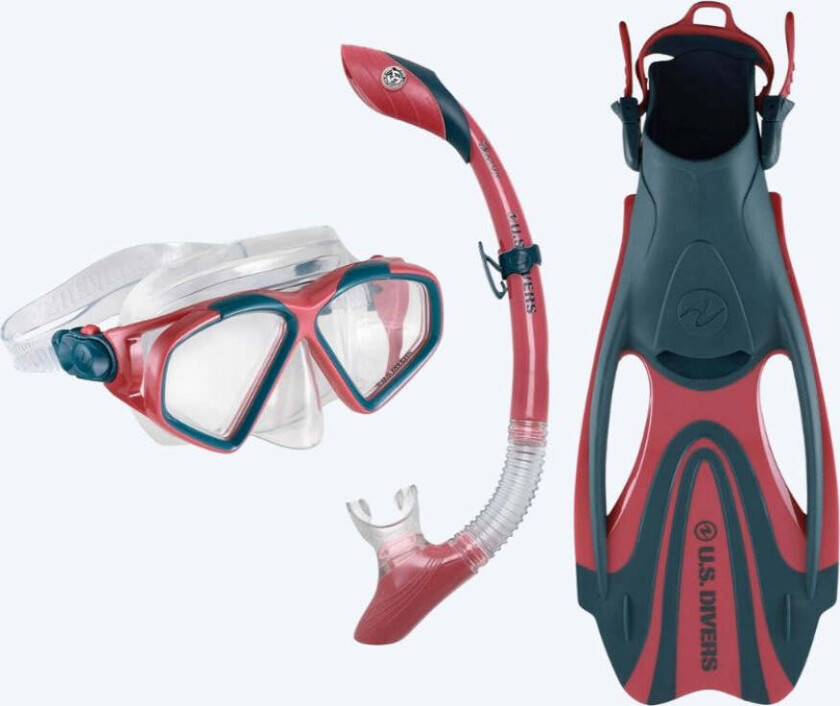 snorkelsett til voksne - Cozumel - Mørkeblå/rød