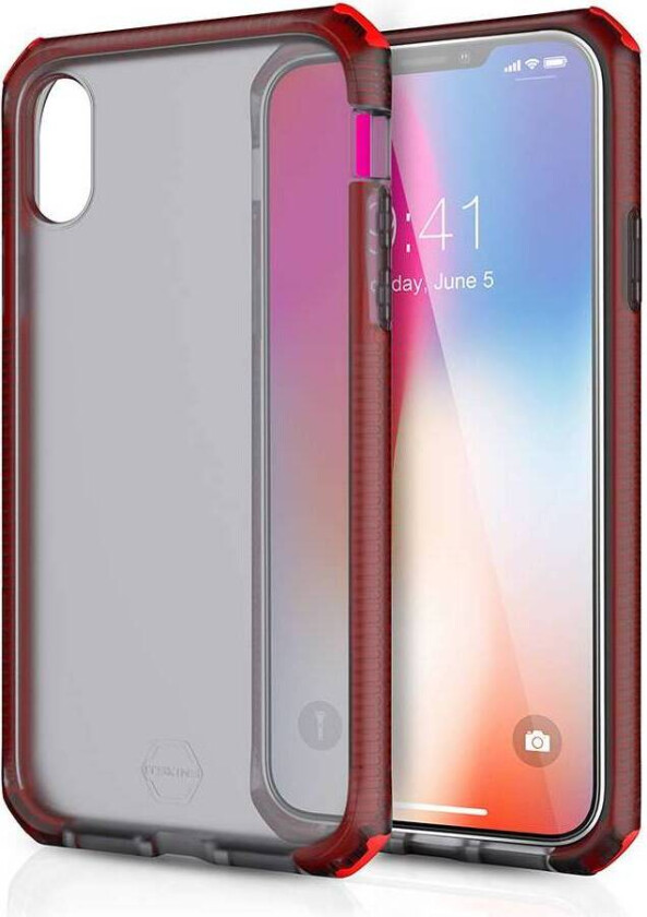ITSKINS Supreme // Frost - Baksidedeksel for mobiltelefon - Impacthane - svart, rød - 6.1 - for Apple iPhone XR