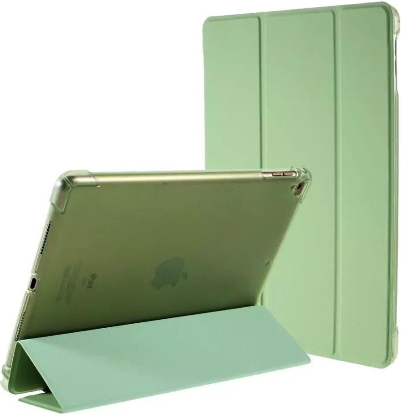 iPad 9.7 (2018-2017) / iPad Air / iPad Air 2 Tri-Fold Flip Deksel m. Fleksibel Bakside - Grønn