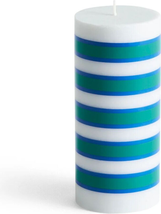 Column Candle kubbelys small 15 cm Light grey-blue-green