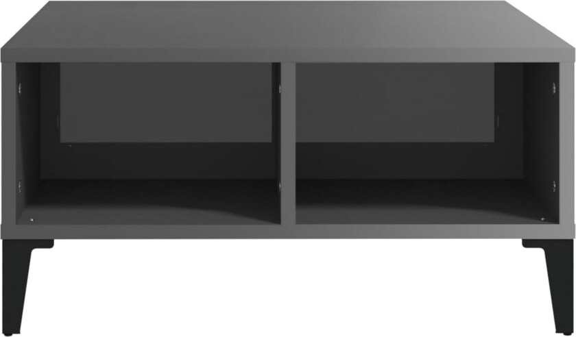 Salongbord høyglans grå 60x60x30 cm sponplate