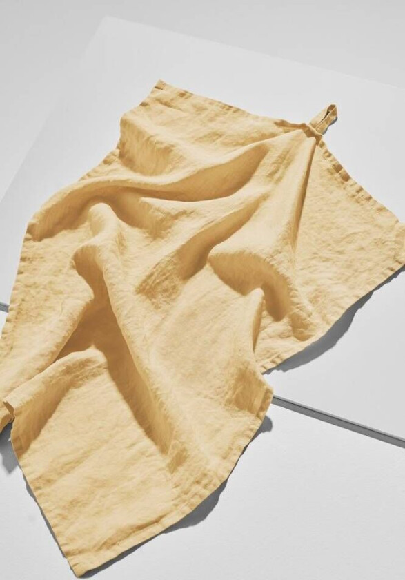 Frank kjøkkenhåndkle i fransk lin Havre gul