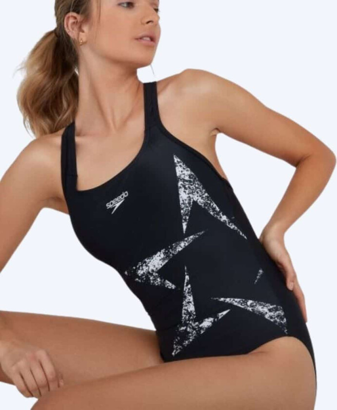 badedrakt til damer - Boomstar Placement Racerback - Svart/hvit