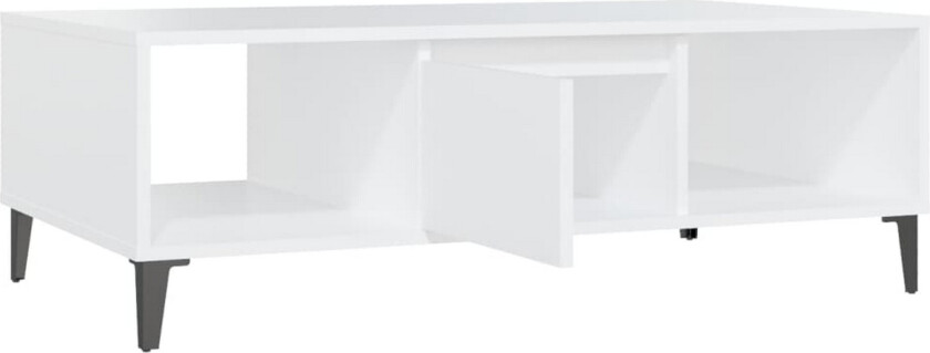 Salongbord hvit 103,5x60x35 cm sponplate