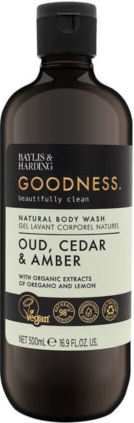 Goodness Oud, Cedar & Amber Body Wash 500ml