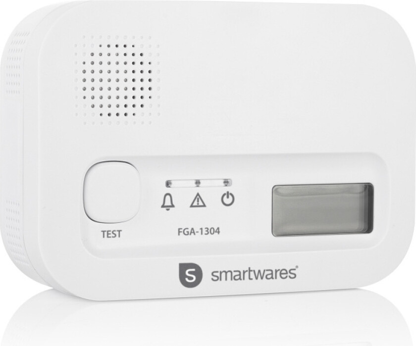 FGA-13041, Karbonmonoksid (CO), Hjem, Kontor, 40 m², 85 dB, 10 år, Hvit