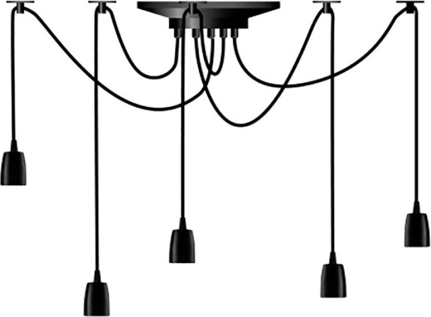 Phoenix, Fleksibel beslag, Sort, Sort, E27, 60 W, Vekselstrøm