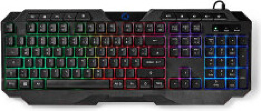 Wired Gaming Keyboard | USB Type-A | Membrantaster | LED | QWERTZ | DE Layout | USB-Strøm | Strømkabel lengde: 1.30 m | Multimed