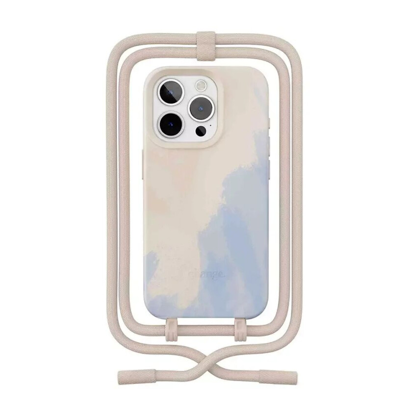 iPhone 15 Pro Max Change Deksel med Strop - 100% Plantebasert - Beige Blue