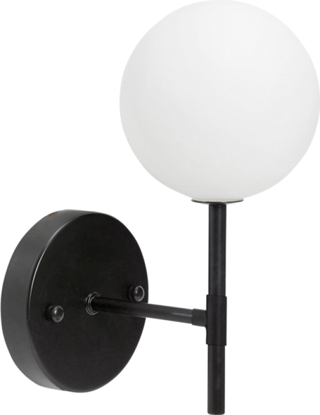 Sigma S vegglampe Svart Opalisert 25cm IP24