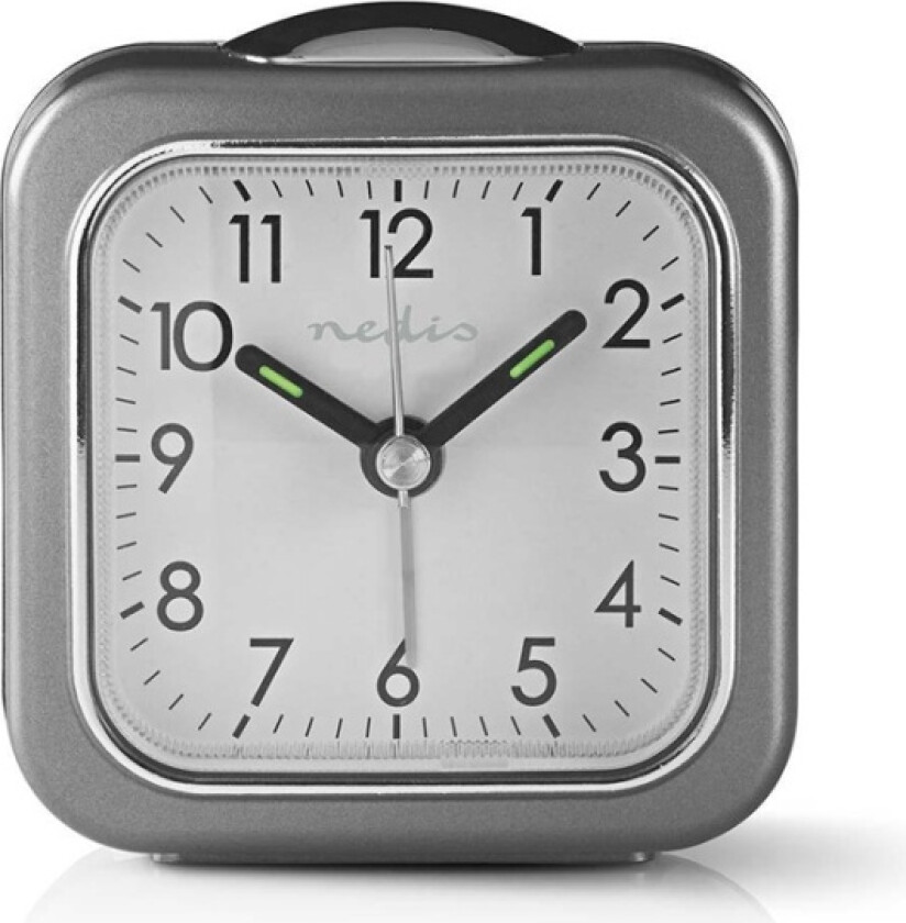 Analog Desk Alarm Clock | slumrefunksjon | Bakgrunnsbelysning | Grå / Hvit