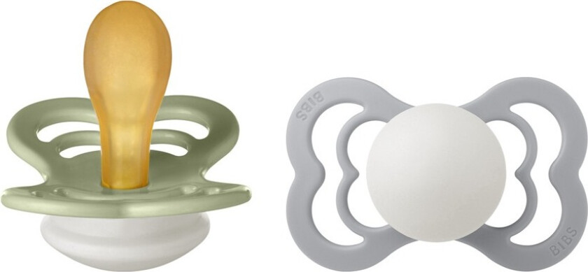 Pacifier Supreme Latex Sage Glow/Cloud Glow Size 2 2pcs