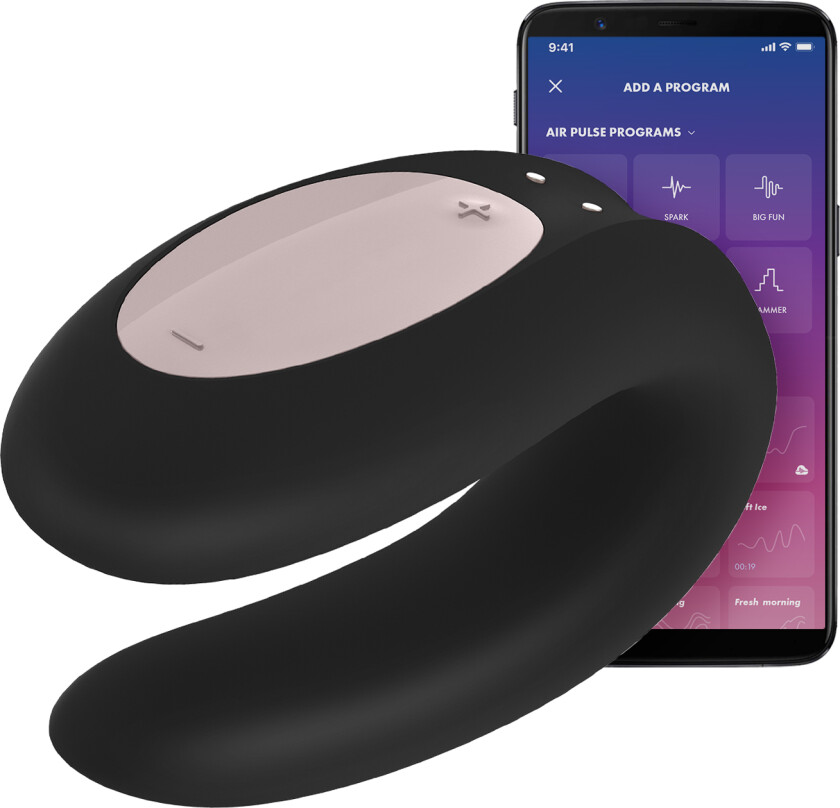 Double Joy App-styrt Parvibrator     - Svart