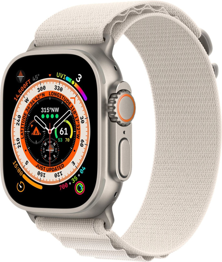 Watch Ultra GPS + Cellular 49mm Titanium Case with Starlight Alpine Loop - Large