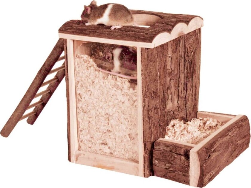 Burrow tower mice bark wood 20 × 20 × 16 cm