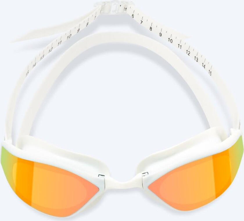 Elite svømmebriller - Storm Racer Mirror - Hvit/gull