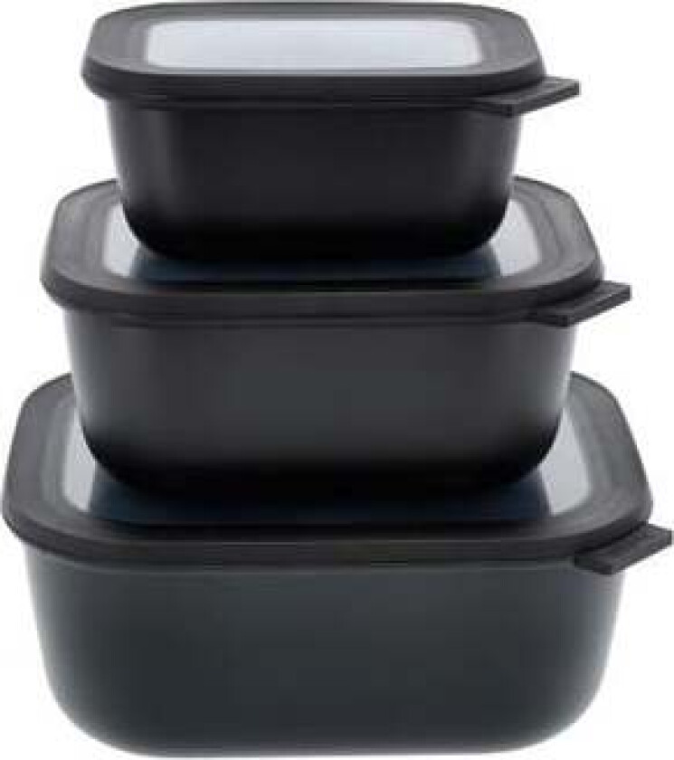 - Cirqula High Rect Bowl Set - Black (14605)