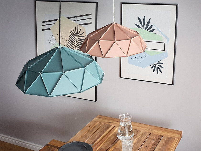 Pendellampe Blå Metall Geometrisk Form 1 Lys Moderne