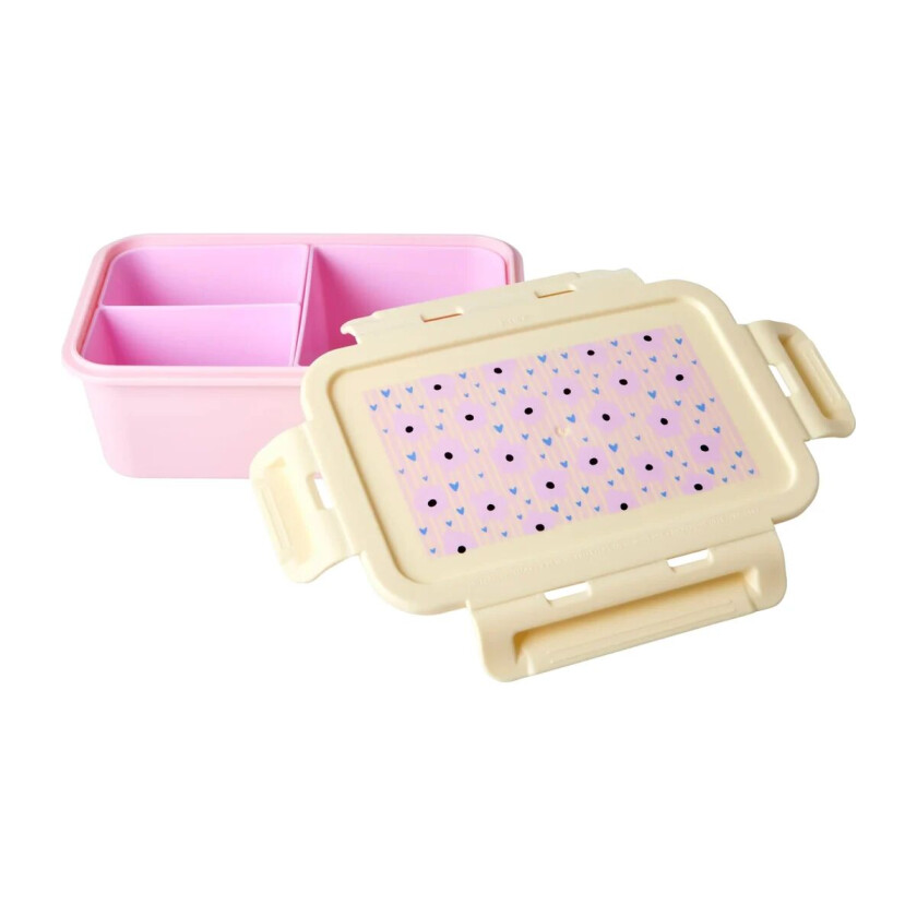 Rice matboks med 3 rom Flowers-pink