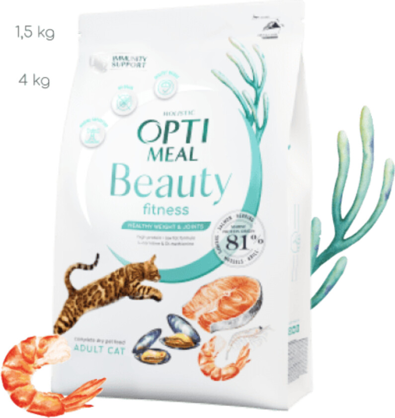 Cat Adult & Senior Beauty Fitness Healthy Weight & Joints Tørrfôr til katt 1,5 kg