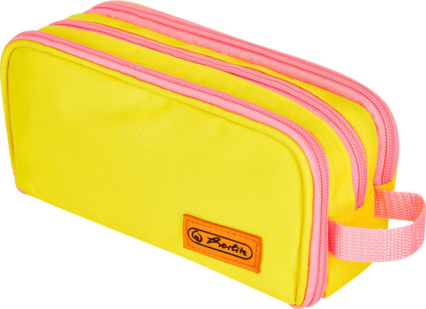 Herlitz Double Penal (23,5x11x7,5cm) Neongul/Rosa