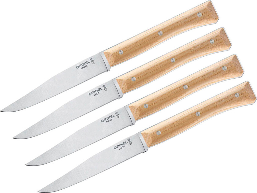 Bilde av Opinel fasetterte biffkniver (4pk) Asketre