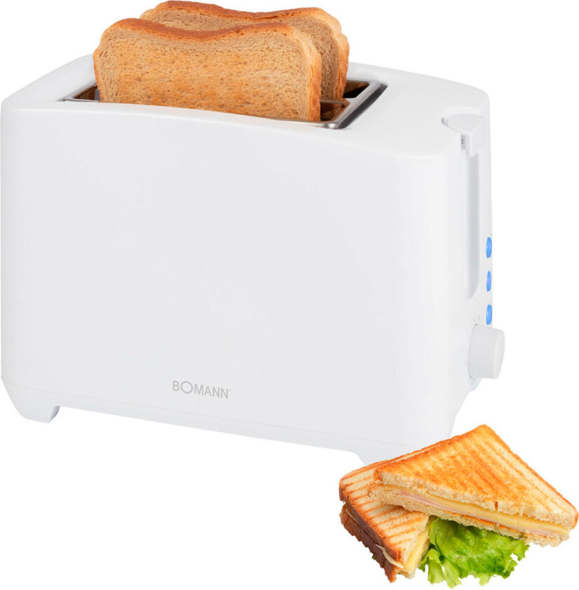 Bomann TA 6065 CB Brødrister 750W (2 skiver) Hvit