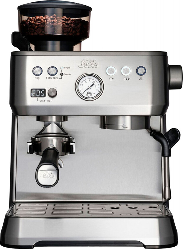 Solis Grind & Infuse Perfetta Espressomaskin 1640W (2,6 liter/16 bar) Sølv