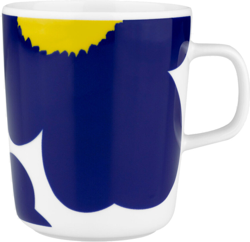 Iso Unikko kopp 25 cl white-d. blue-yellow