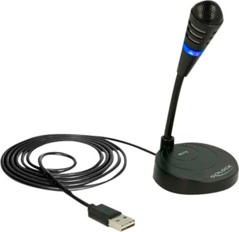 DeLock PC-mikrofon USB (med berøringsdemping)