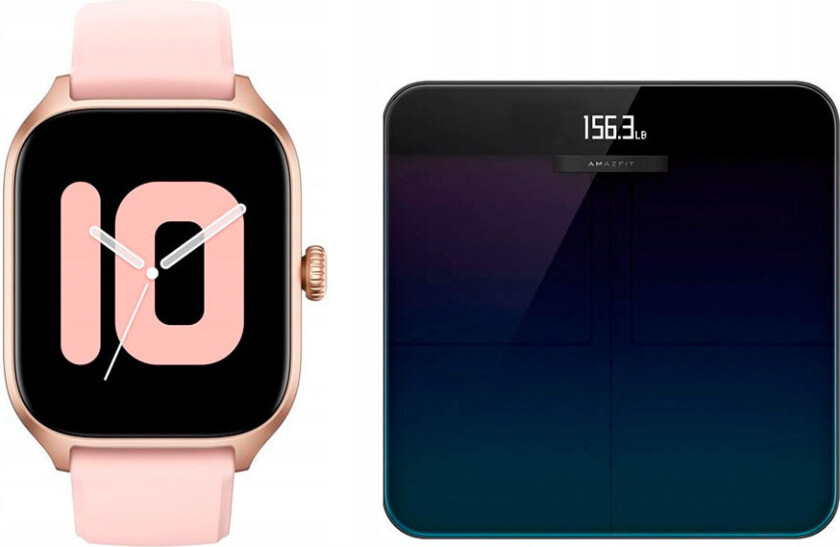 GTS 4 Smartwatch 1.7tm - Rosebud Pink + Smart Scale Badevekt