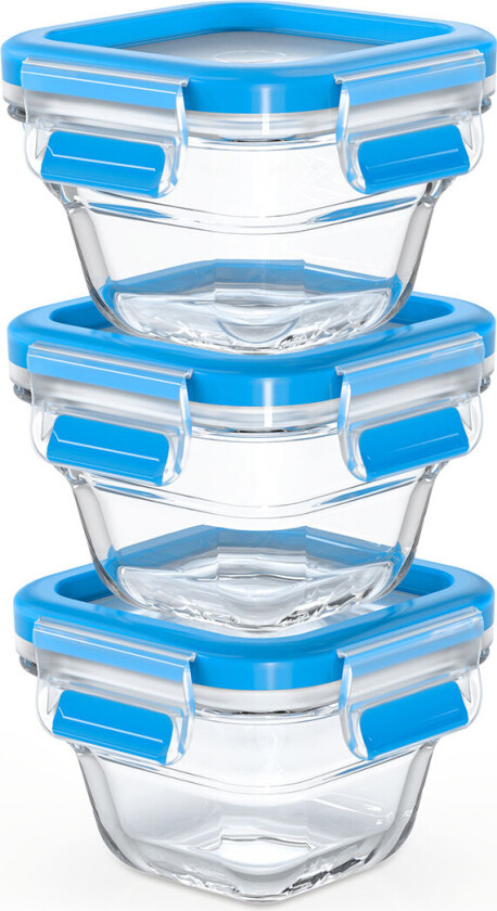 Emsa Clip&Close Glass Matoppbevaringssett 0,18 liter (3 deler)