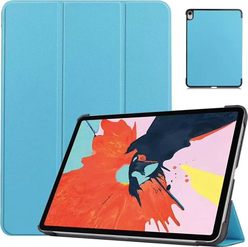iPad Air (2022/2020) Tri-fold Skinn Flip Deksel med Stylus Pen Holder - Lyseblå