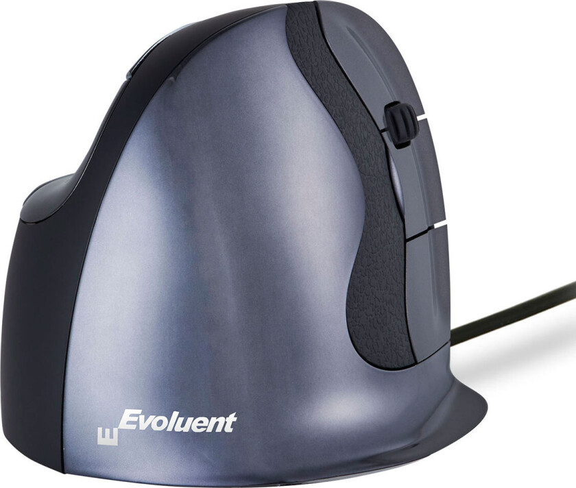 BakkerElkhuizen Evoluent D VerticalMouse BNEEVRDL Høyre - Stor (Kablet) Svart/Sølv