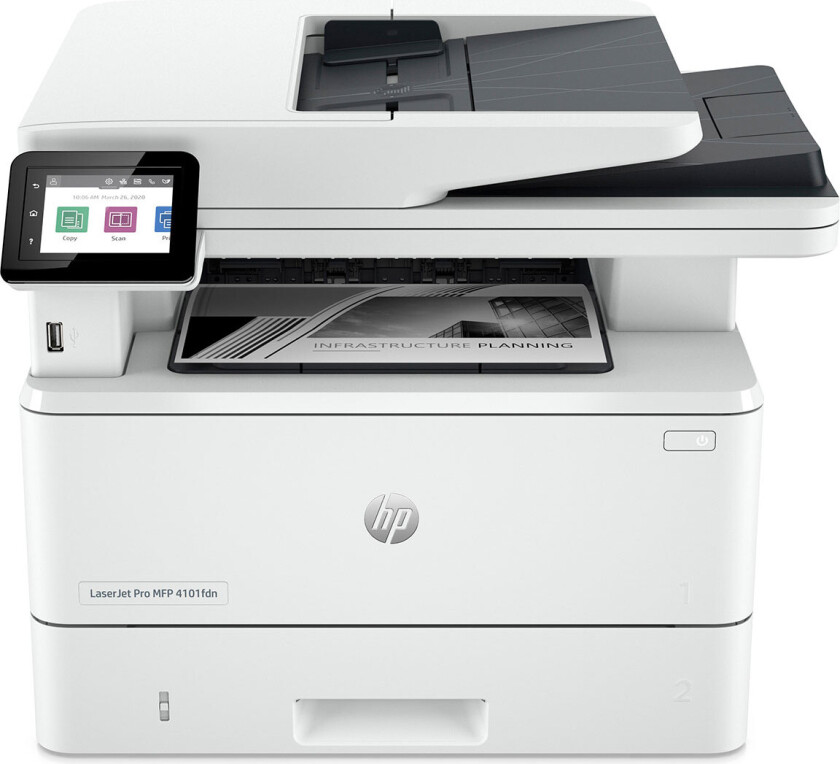LaserJet Pro MFP 4102DWE svart/hvit laserskriver 3-i-1 (+/LAN/WLAN/ADF/Dupleks)
