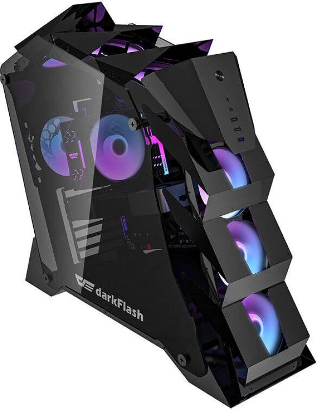 DeskFlash K2 PC-skap (ATX/M-ATX/ITX) Sort