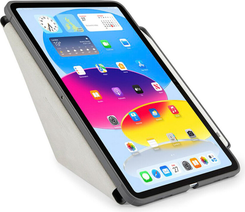 Pipetto Origami No3 Pencil Cover for iPad Gen 10 (10,9tm) Grå