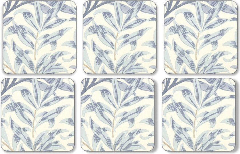 Bilde av Willow Bough glassunderlag 6-pakning Blue