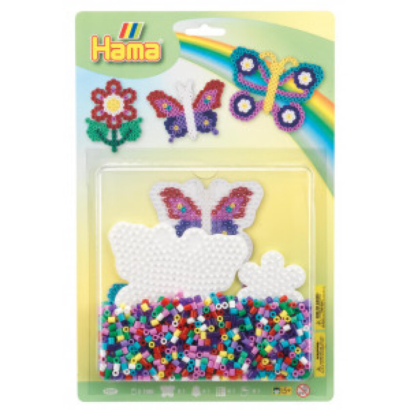 Midi Perlesett Blisterpakke 1100 Perler - Sommerfugl