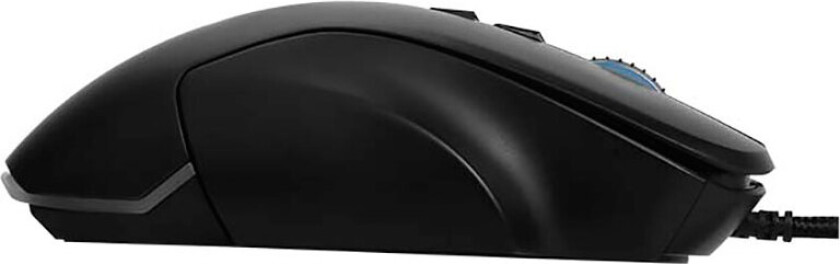 Delux M631 spillmus m/RGB + utskiftbare sider (12400DPI) svart