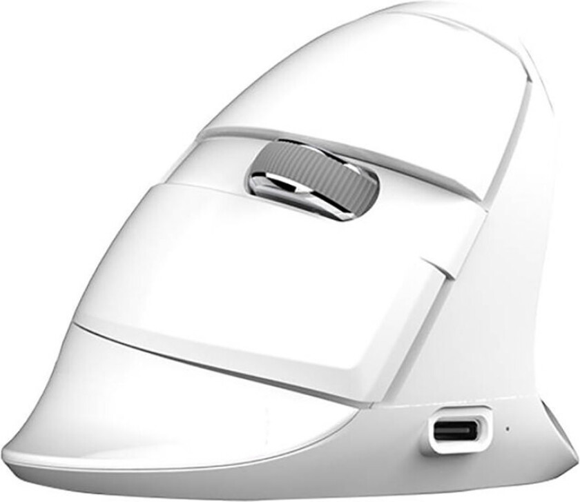 Delux M618Mini vertikal mus m/RGB (2400DPI) Hvit