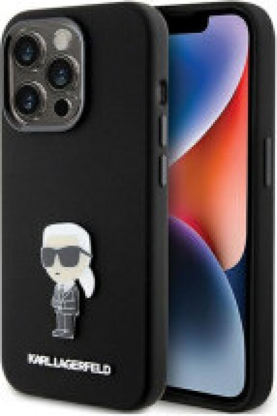 Karl Lagerfeld Silikon Ikonik Metal Pin - iPhone 15 Pro-deksel
