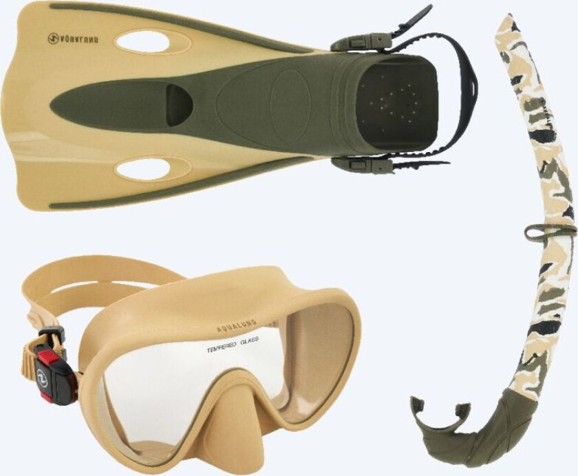 Combo snorkelsett til voksne - Nabul - Sand/grønn