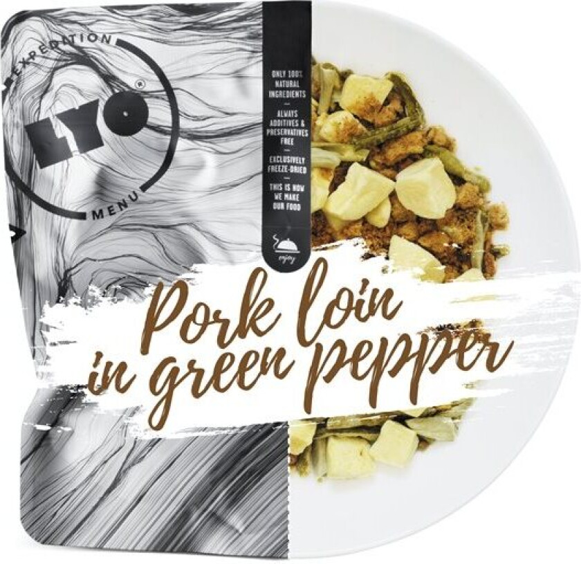 Frysetørket mat svinekam i grønn peppersaus med poteter 500g Lyo Mat str. univ