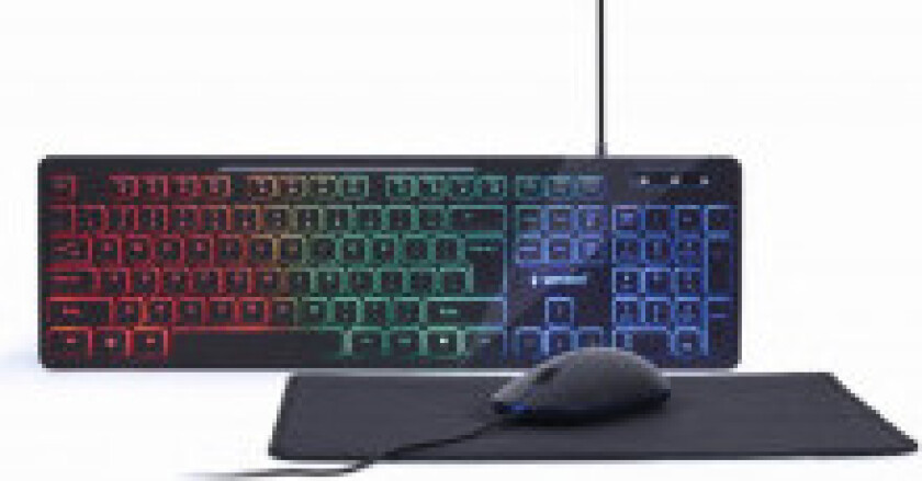 KBS-UML-01 - keyboard mouse and mouse pad set - US - Tastatur, mus og musematte, sett - Amerikansk Engelsk - Svart