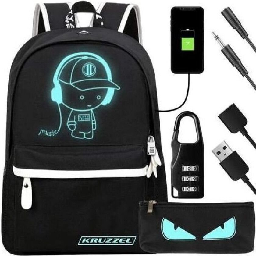 19374 USB lysende ryggsekk