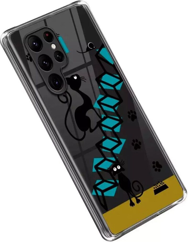 Samsung Galaxy S23 Ultra Fleksibelt Deksel i TPU plast - Katt og mus