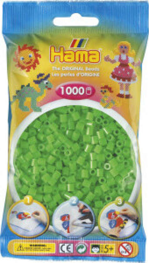 Midi 1000 Perler - Fluorescerende Grønn 42